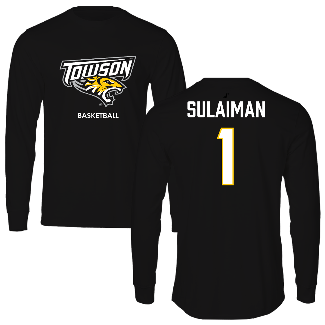 Towson University Basketball (M) Black Long Sleeve - #1 Tomiwa Sulaiman
