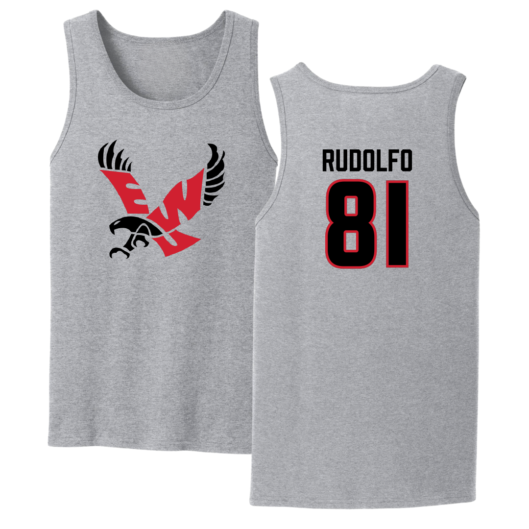 Eastern Washington University Football Sport Gray Tank Top - #81 Riley Rudolfo