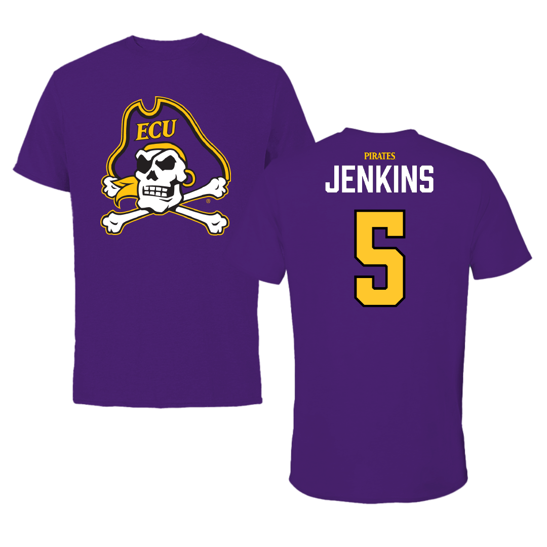 East Carolina University Football Purple Performance Tee - #5 Parker Jenkins