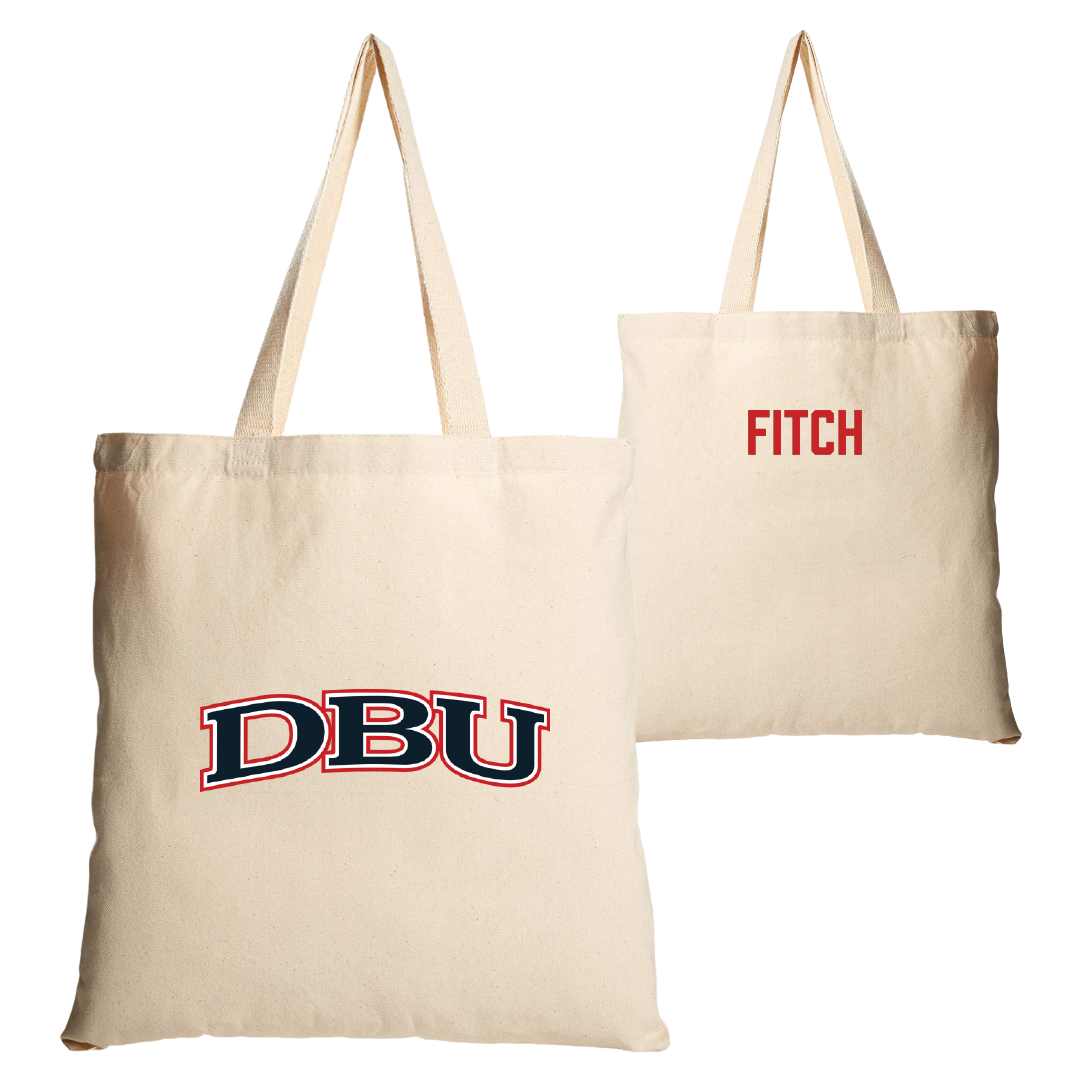 Dallas Baptist University TF and XC Tan Canvas Tote Bag - Micah Fitch