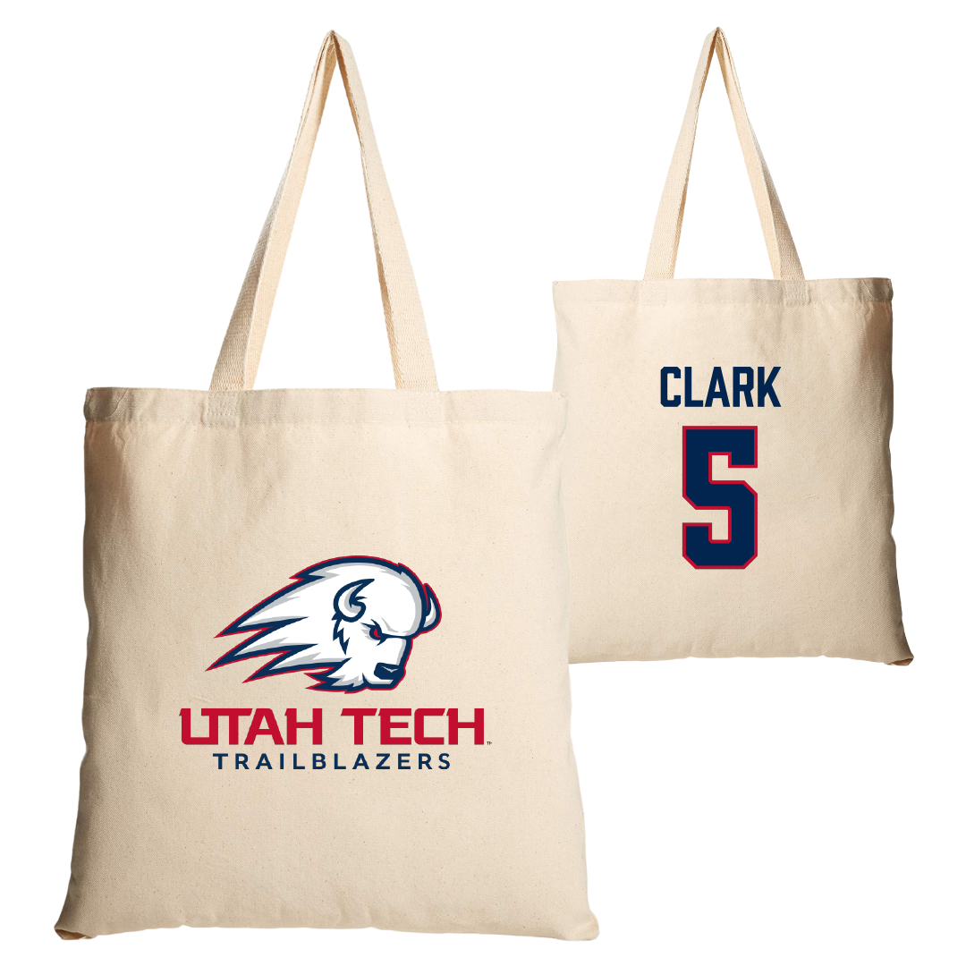 Utah Tech University Baseball Tan Canvas Tote Bag - #5 Cayden Clark
