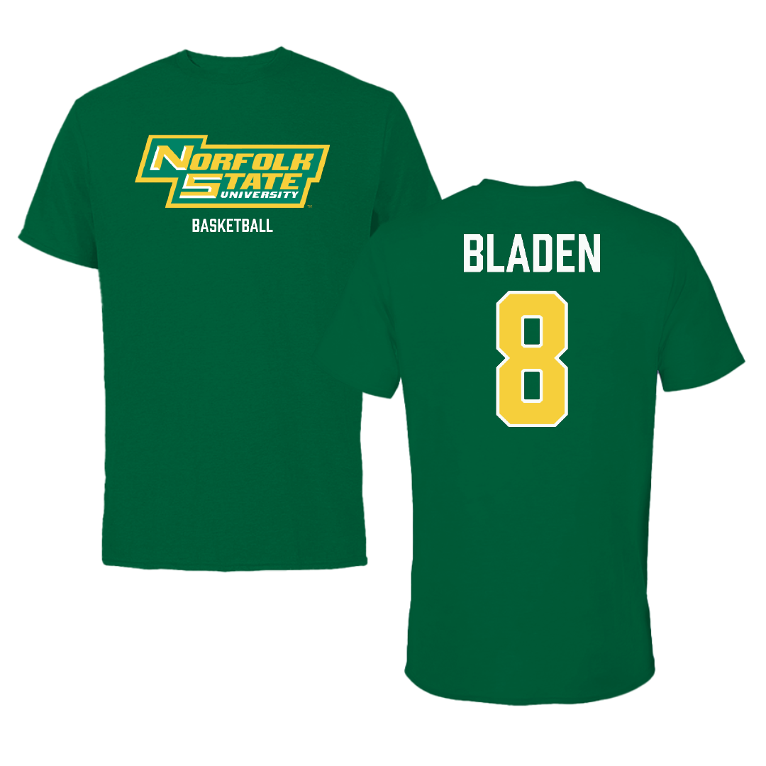 Norfolk State University Basketball (M) Green Performance Tee - #8 Tyrel Bladen