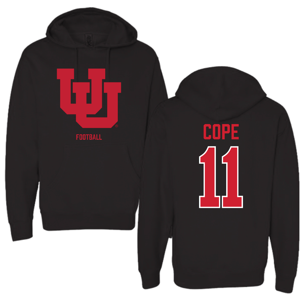 University of Utah Football Black Block Hoodie - #11 Makai Cope