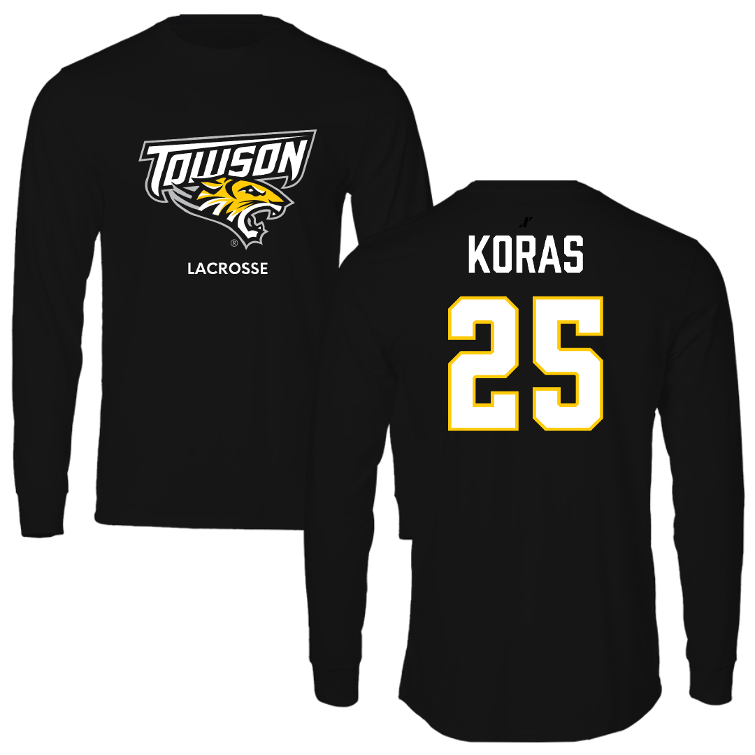 Towson University Lacrosse (W) Black Performance Long Sleeve - #25 Halley Koras