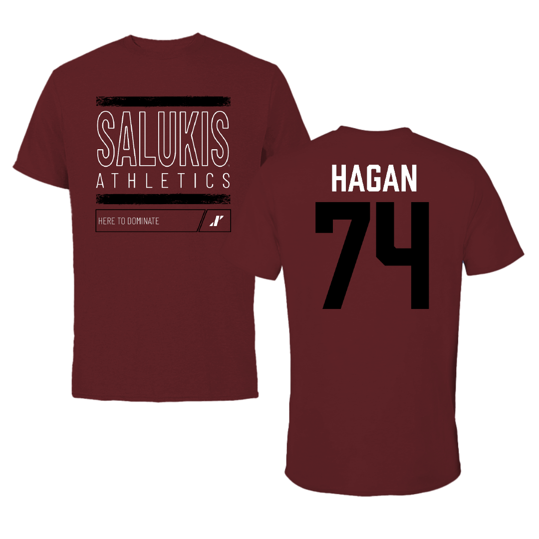 Southern Illinois University at Carbondale Football Maroon Dominate Performance Tee - #74 Harris Hagan