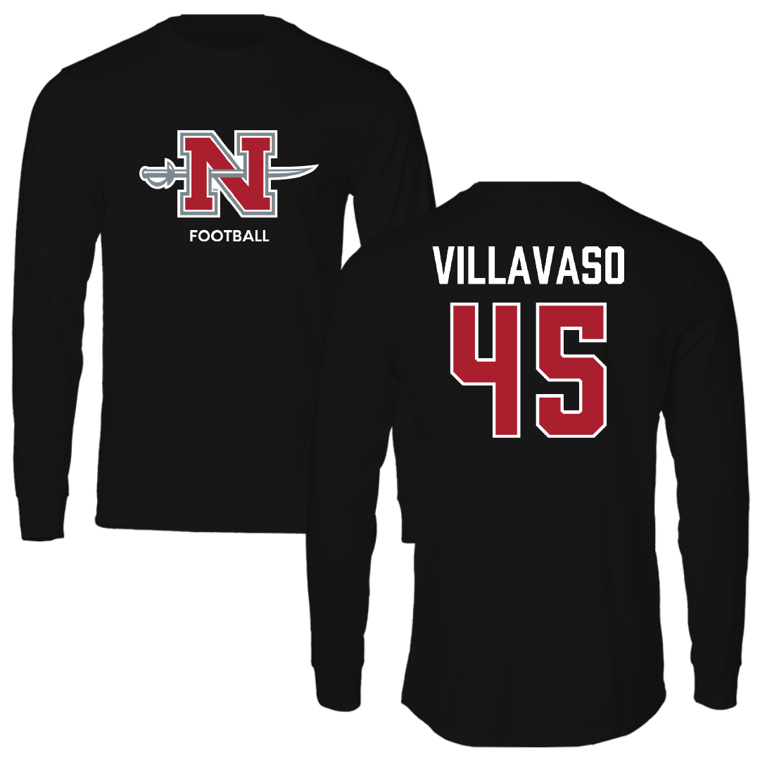 Nicholls State University Football Black Mascot Long Sleeve - #45 Alex Villavaso
