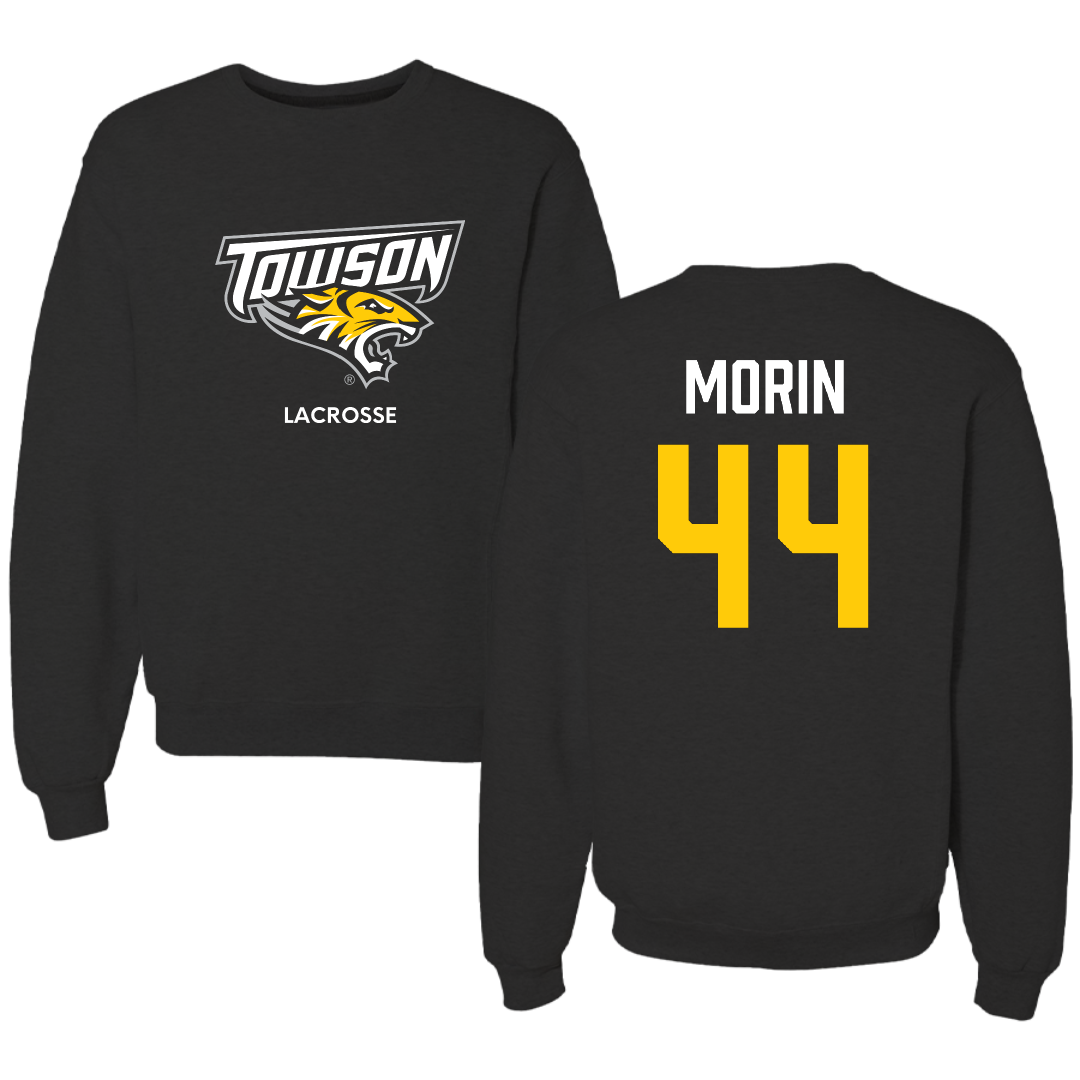 Towson University Lacrosse (M) Black Crewneck - #44 Sam Morin
