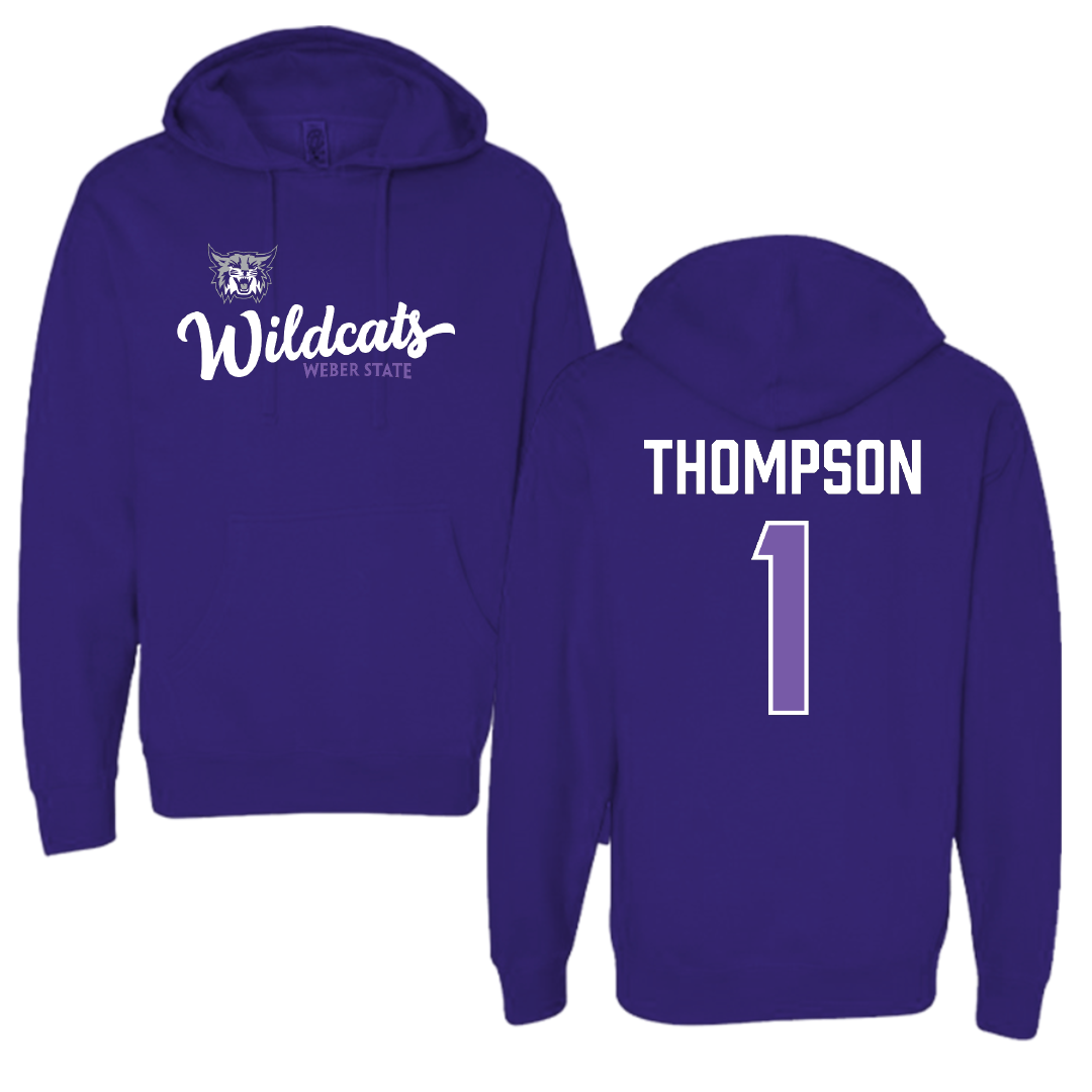 Weber State University Football Purple General Hoodie - #1 Keahnist Thompson