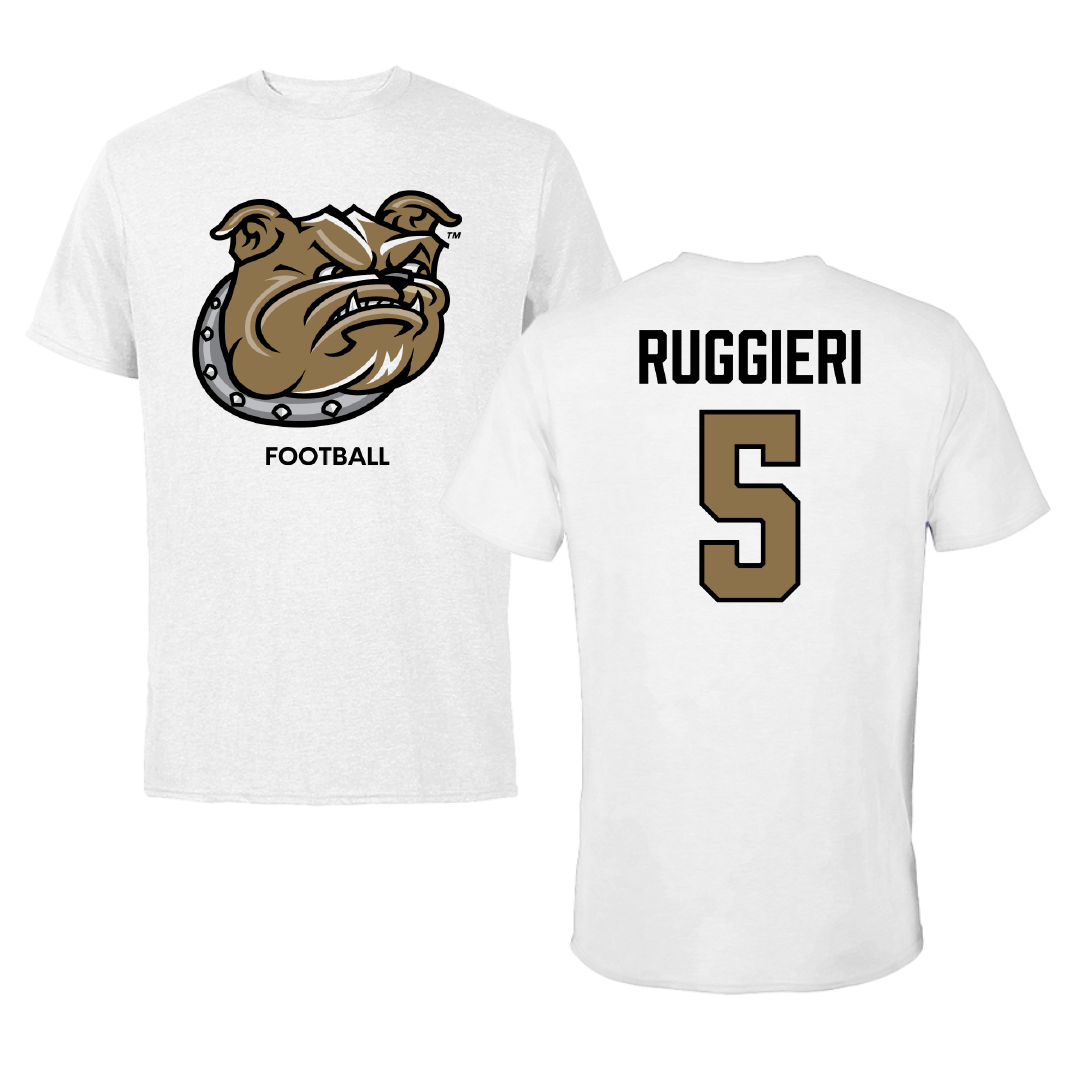Bryant University Football White Performance Tee - #5 Landon Ruggieri