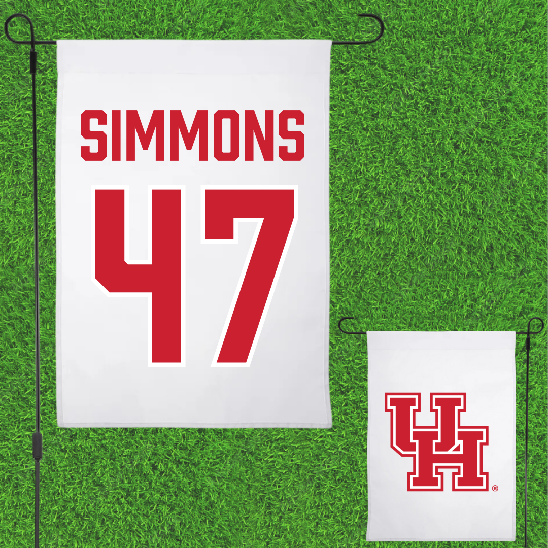 University of Houston Baseball White Garden Flag - #47 Logan Simmons