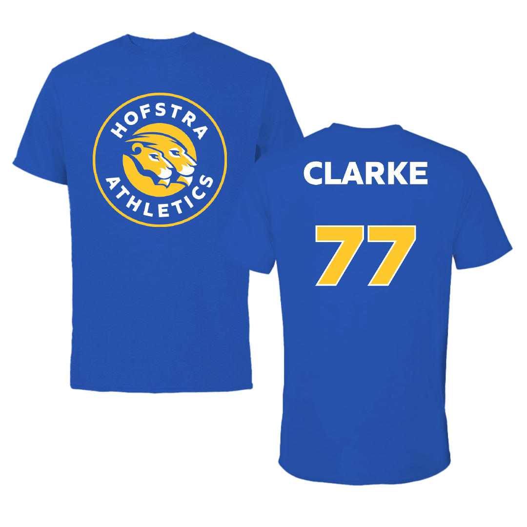 Hofstra University Lacrosse (M) Blue Tee - #77 Austin Clarke