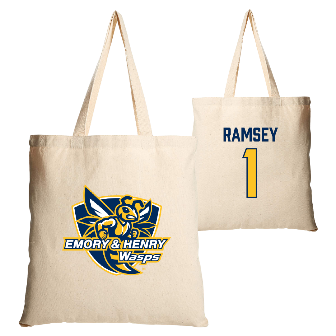 Emory & Henry College Basketball (W) Tan Canvas Tote Bag - #1 Lyndie Ramsey