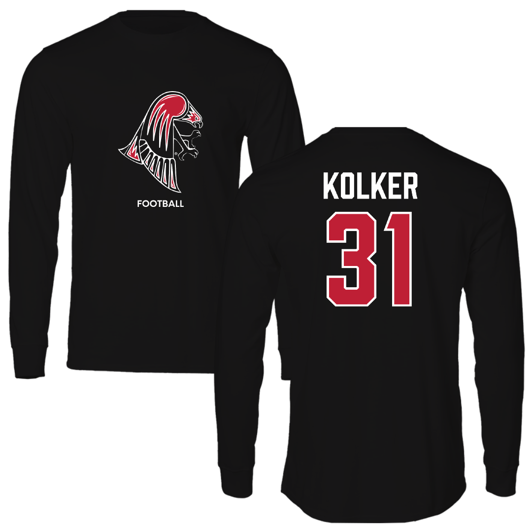 University of Wisconsin-River Falls Football Black Mascot Performance Long Sleeve - #31 Jaden Kolker