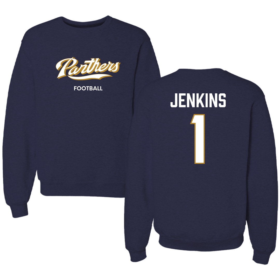 Florida International University Football Navy Panthers Crewneck - #1 Keyone Jenkins