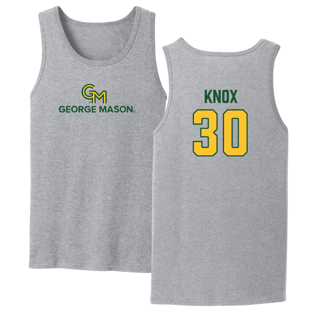 George Mason University Baseball Sport Gray Tank Top - #30 Connor Knox