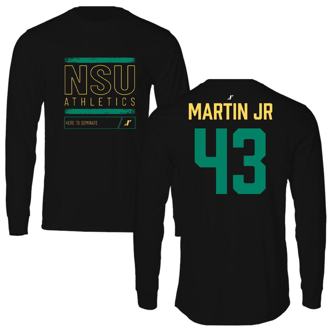 Norfolk State University Football Black Dominate Long Sleeve - #43 Richard Martin Jr