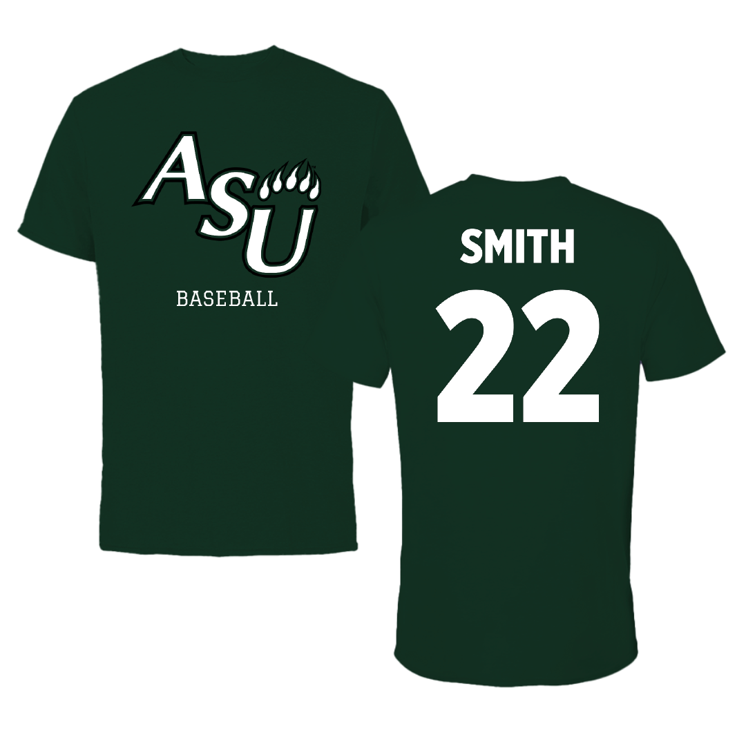 Adams State University Baseball Forest Green Tee - #22 Tyler Smith