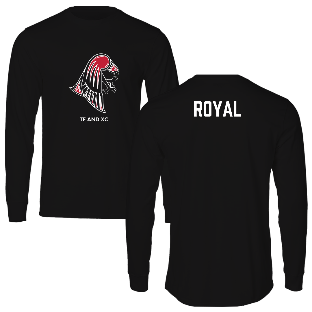 University of Wisconsin-River Falls TF and XC Black Mascot Performance Long Sleeve - Caleb Royal