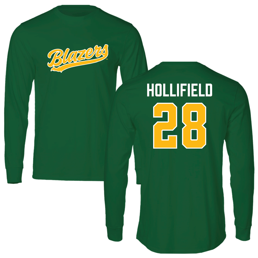 University of Alabama at Birmingham Baseball Green Long Sleeve - #28 Nicholas Hollifield