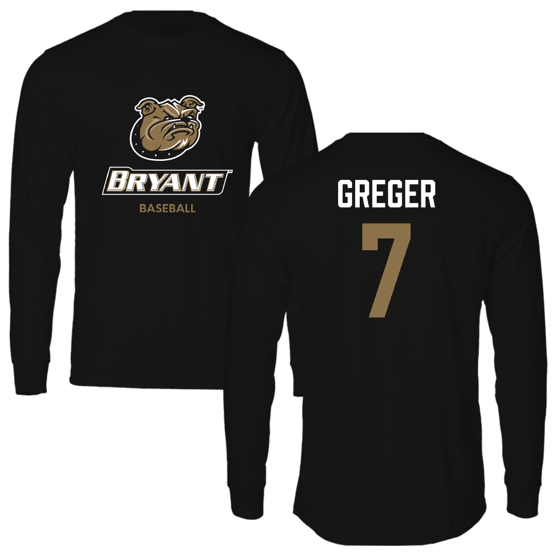 Bryant University Baseball Black Long Sleeve - #7 Gavin Greger