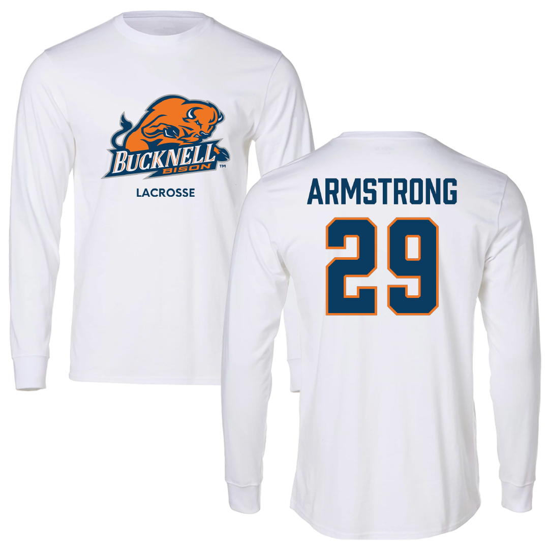 Bucknell University Lacrosse (M) White Performance Long Sleeve - #29 Thomas Armstrong