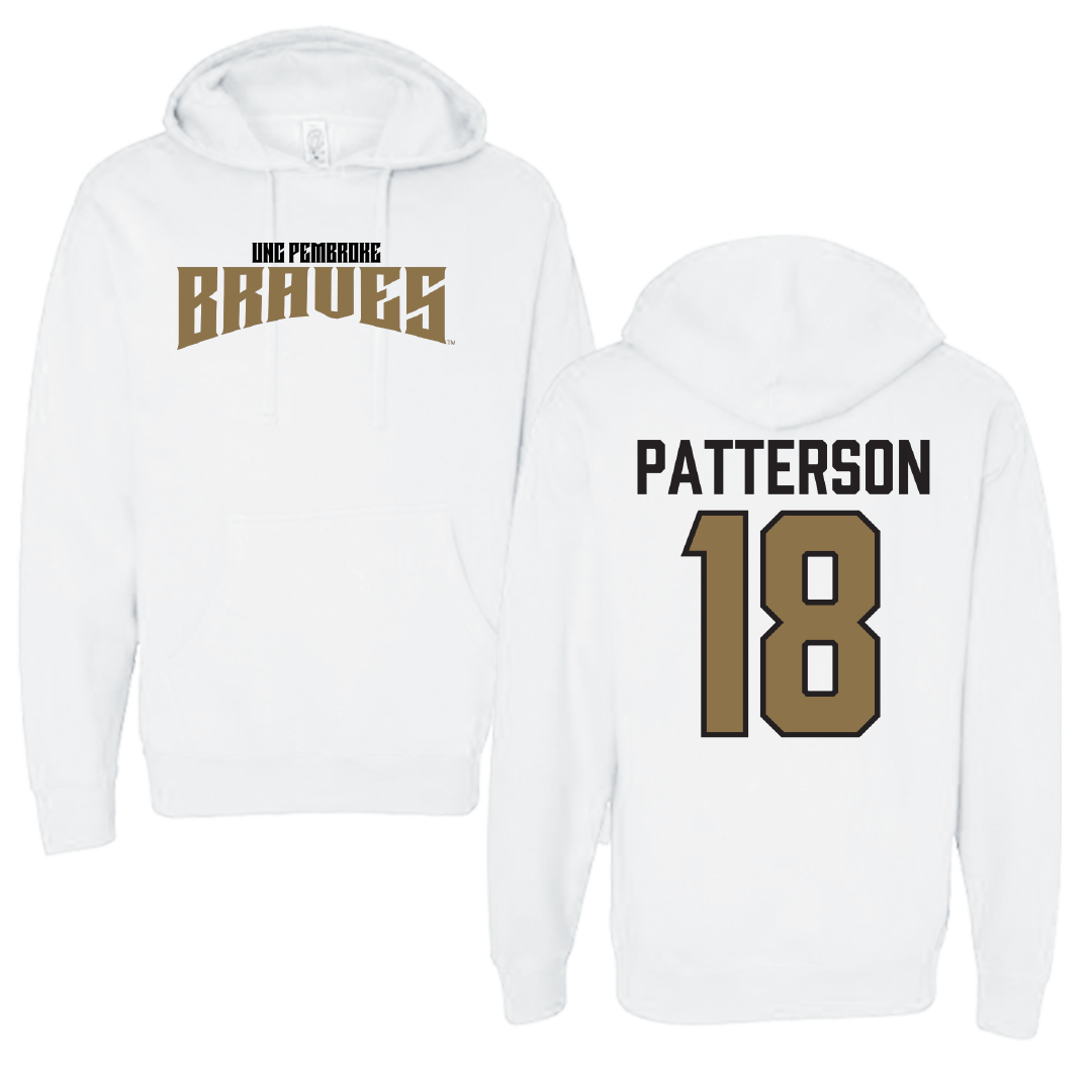 University of North Carolina at Pembroke Volleyball White Classic Hoodie - #18 Tyler Patterson