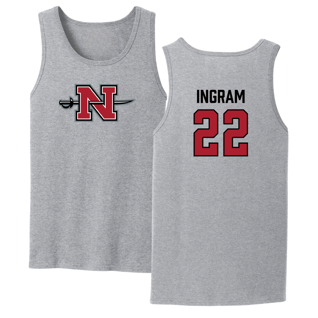 Nicholls State University Soccer Sport Gray Tank Top - #22 Kori Ingram