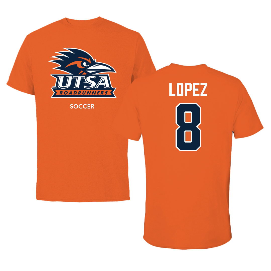 University of Texas at San Antonio Soccer (W) Orange Tee - #8 Haley Lopez