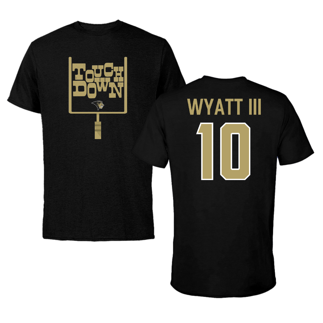 Lindenwood University Football Black Touchdown Tee - #10 Jacques Wyatt III