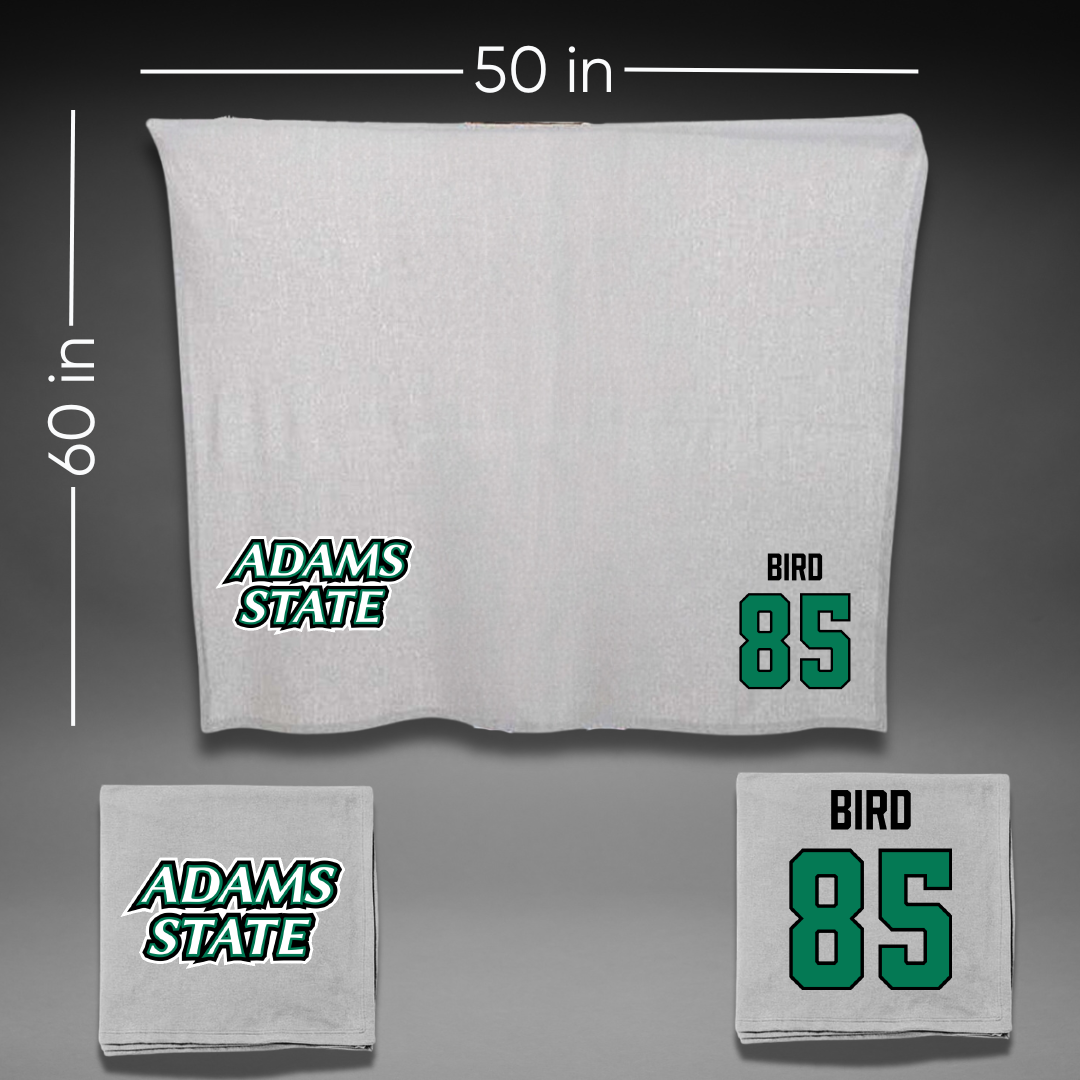 Adams State University Football Gray Blanket - #85 Ethan Bird