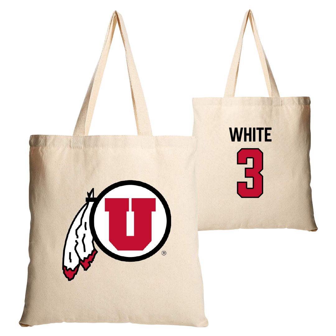University of Utah Basketball Tan Canvas Tote Bag - #3 Lani White