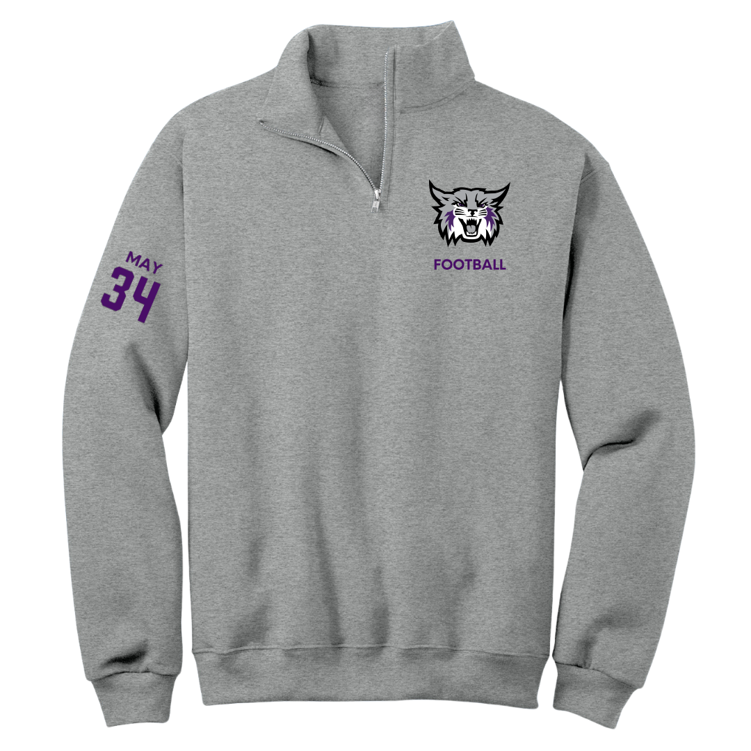 Weber State University Football Sport Gray Quarter-Zip - #34 Colter May