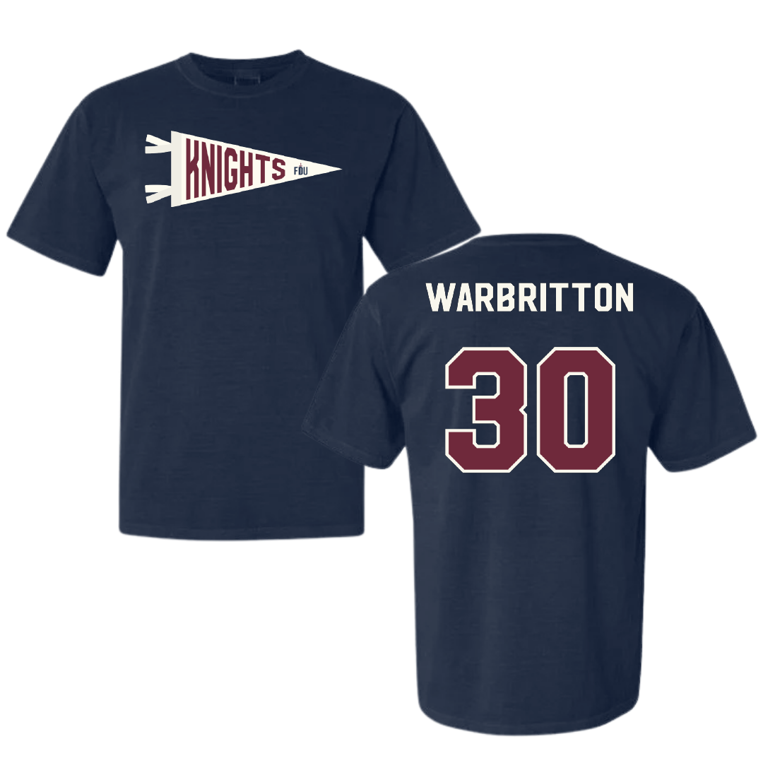 Fairleigh Dickinson University-Metropolitan Campus Volleyball Navy Pennant Comfort Colors Tee - #30 Kinsley Warbritton