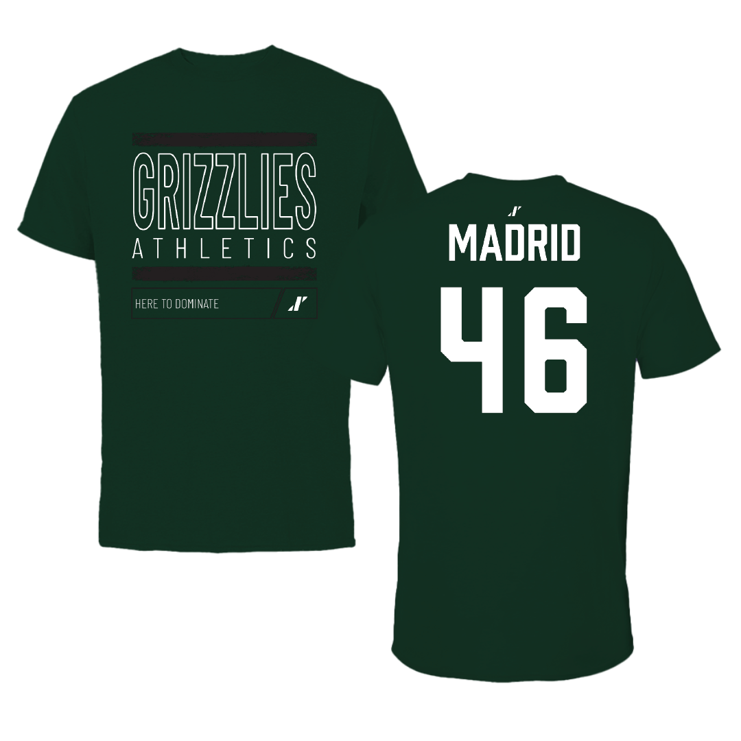 Adams State University Football Forest Green Dominate Performance Tee - #46 Kaden Madrid