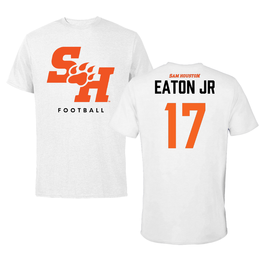 Sam Houston State University Football White Performance Tee - #17 Christopher Eaton Jr