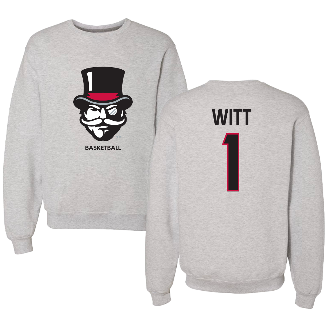 Austin Peay State University Basketball (M) Light Gray Crewneck - #1 Sai Witt