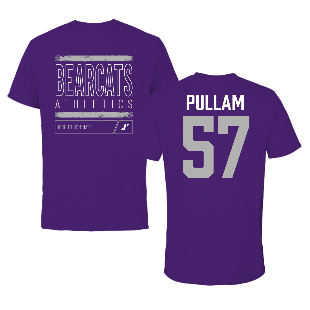 Southwest Baptist University Football Purple Dominate Performance Tee - #57 Landon Pullam