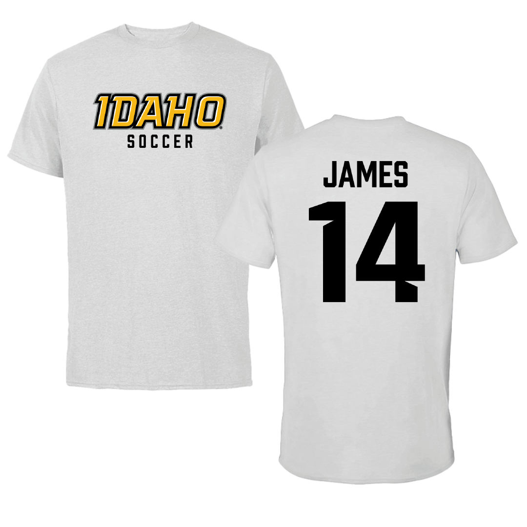 University of Idaho Soccer Light Gray Tee - #14 Emma James