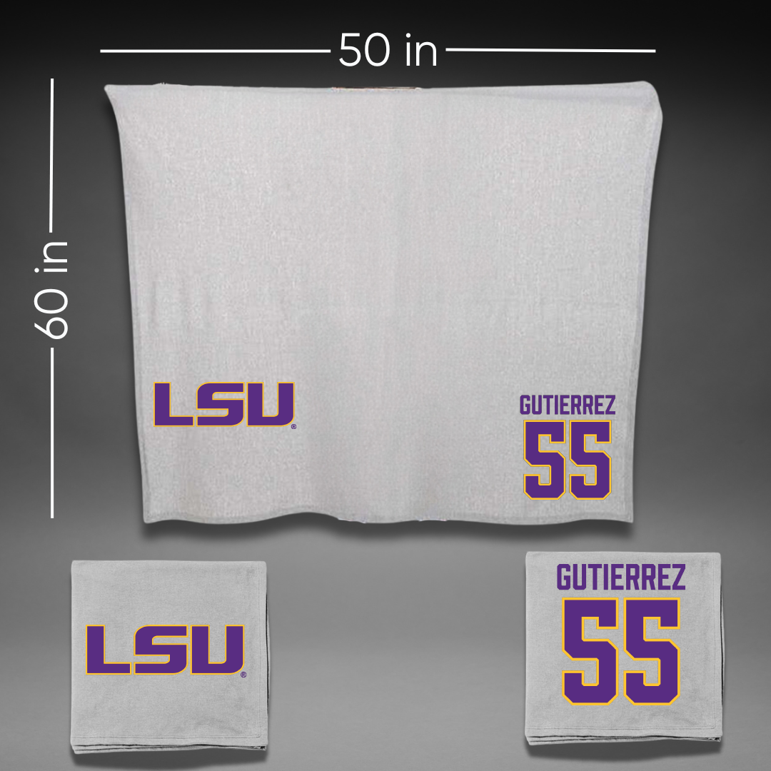 Louisiana State University Softball Gray Blanket - #55 Raeleen Gutierrez