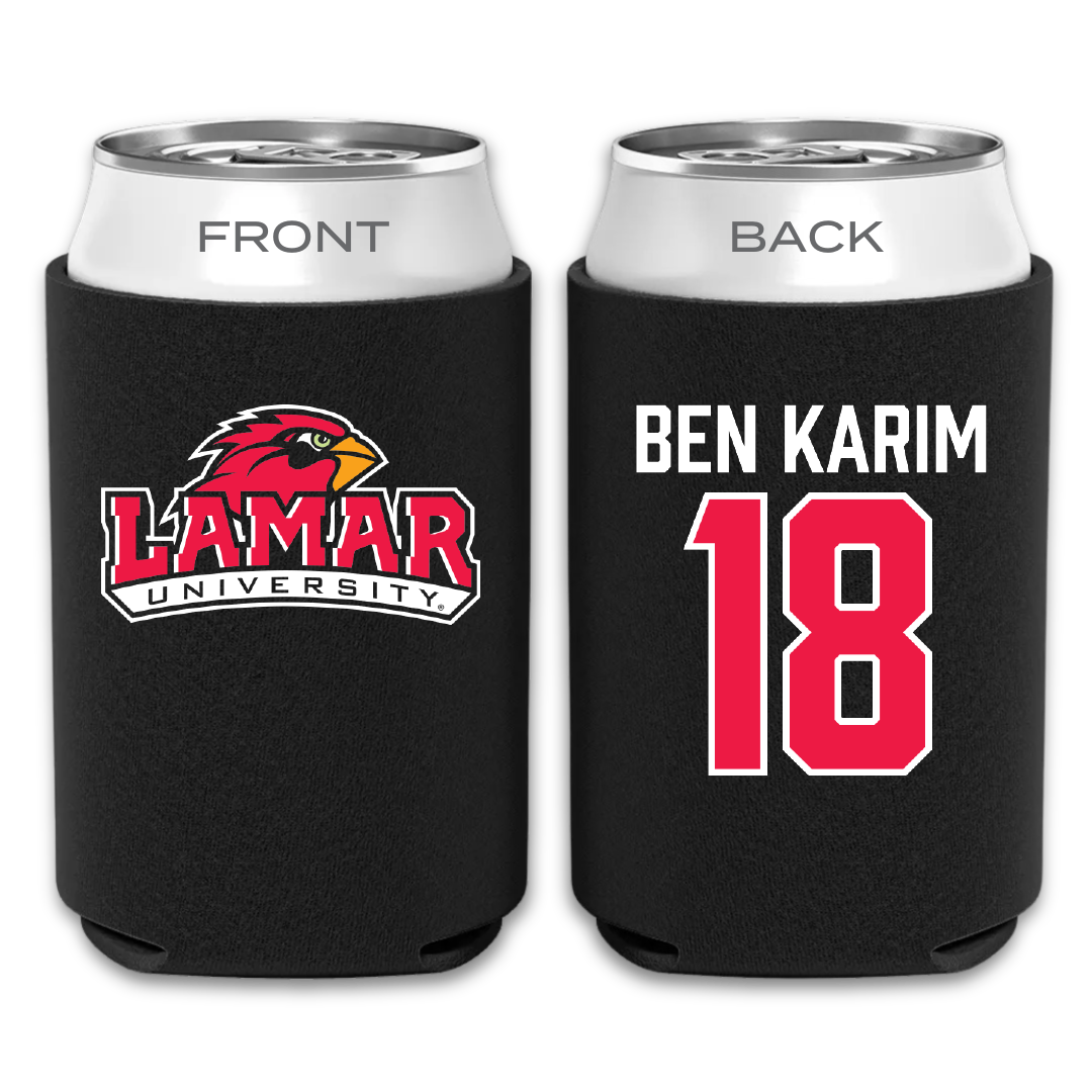 Lamar University Softball Black Can Cooler - #18 Fadwa Ben Karim
