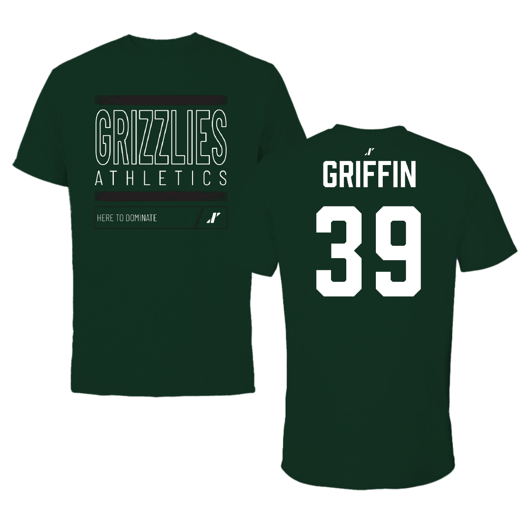 Adams State University Football Forest Green Dominate Performance Tee - #39 Tyler Griffin