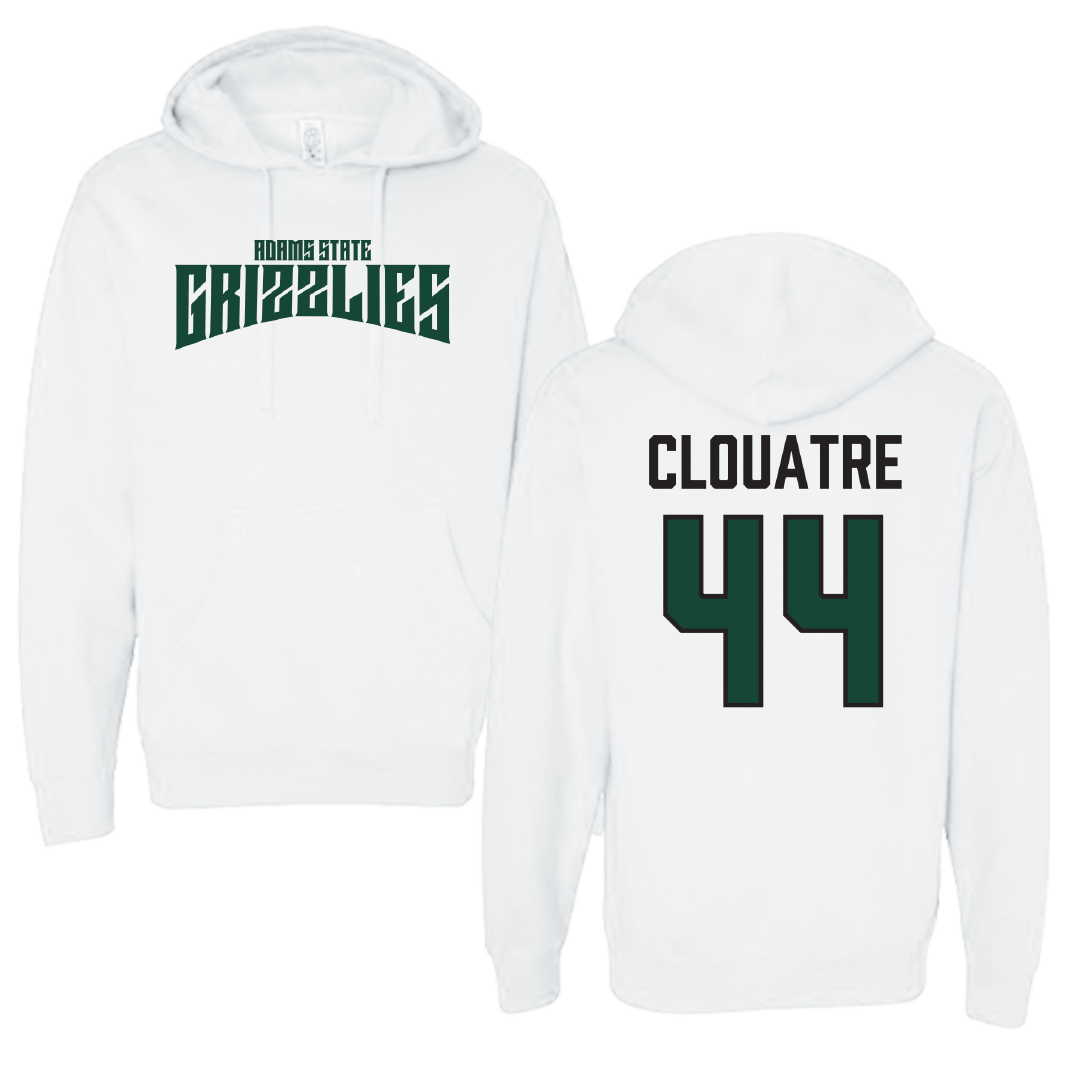 Adams State University Football White Classic Hoodie - #44 Anthony Clouatre