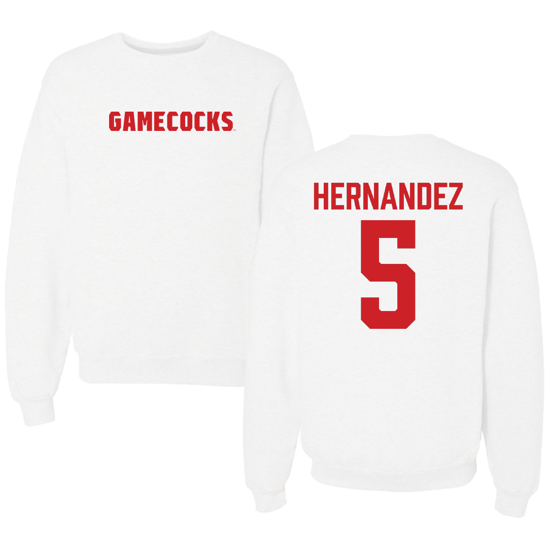 Jacksonville State University Baseball White Crewneck - #5 Javon Hernandez