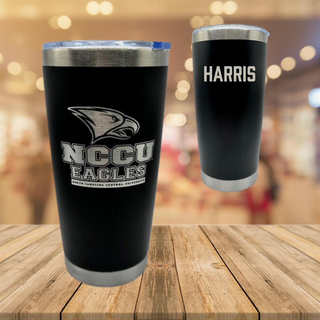 North Carolina Central University TF and XC Black Stainless Steel Tumbler - Jaeda Harris