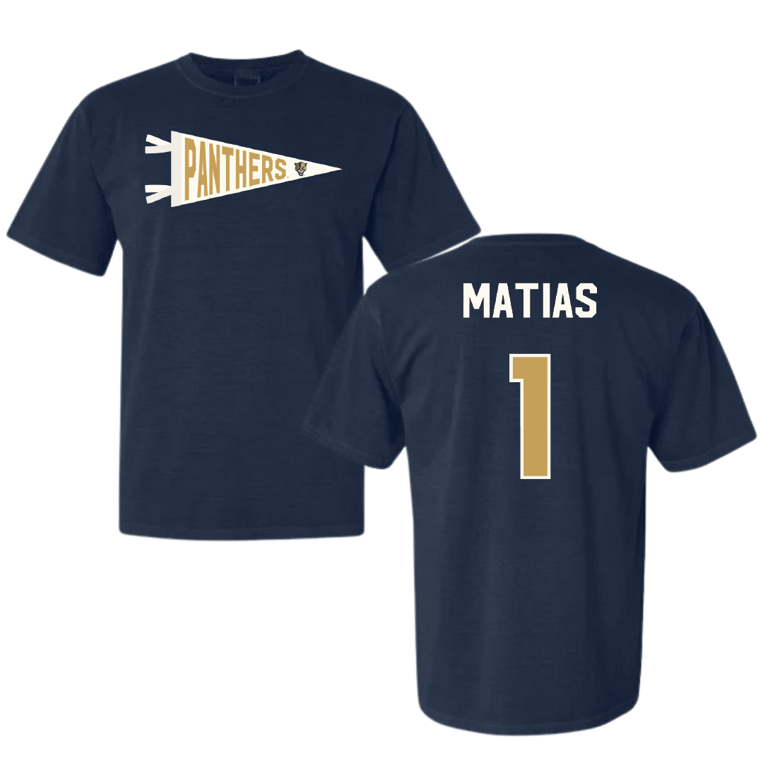 Florida International University Volleyball Navy Pennant Comfort Colors Tee - #1 Emily Matias