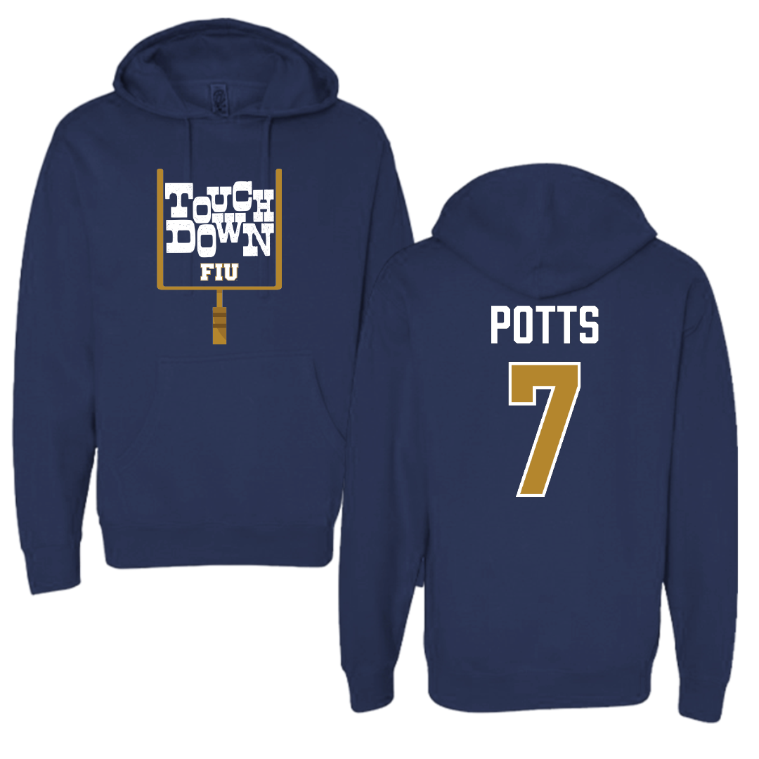 Florida International University Football Navy Touchdown Hoodie - #7 Jamal Potts