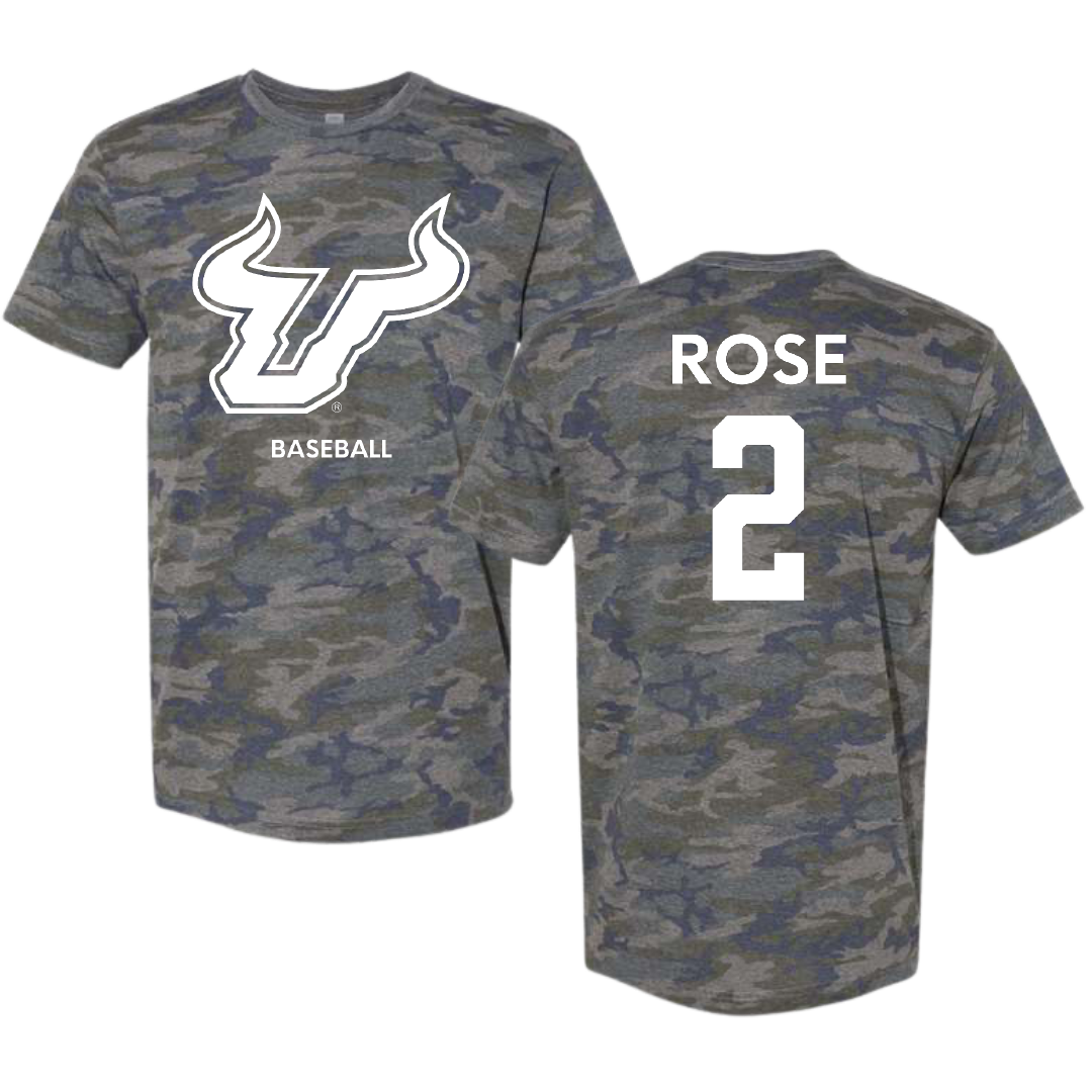University of South Florida Baseball Vintage Camo Tee - #2 Matt Rose