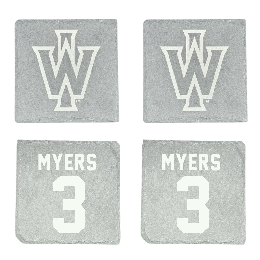 Illinois Wesleyan University Volleyball Stone Coaster (4 Pack)  - #3 Ryan Myers