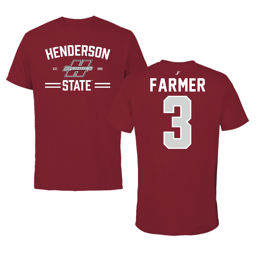 Henderson State University Basketball Cardinal General Tee - #3 Chase Farmer