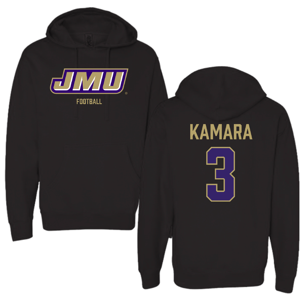 James Madison University Football Black Hoodie - #3 Mikail Kamara